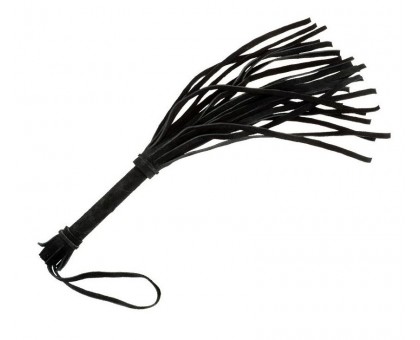 Малая черная плеть из натуральной велюровой кожи - 40 см.