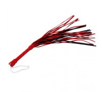 Черно-красная многохвостая плеть - 65 см.