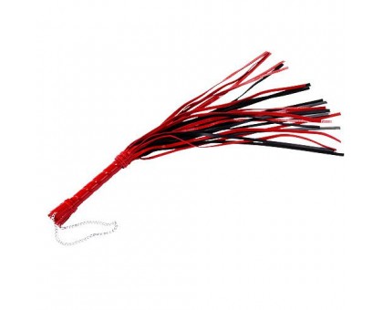 Черно-красная многохвостая плеть - 65 см.