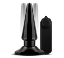 Черная анальная пробка с вибрацией Basic Vibrating Anal Pleaser - 10,2 см.