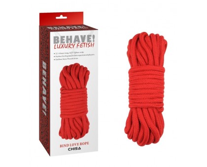 Красная веревка для шибари Bing Love Rope - 10 м.