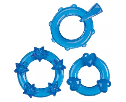 Набор из 3 синих эрекционных колечек Magic C-Rings