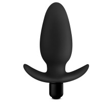 Черная анальная вибропробка Silicone Saddle Plug - 12,1 см.