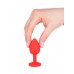Красная анальная втулка с красным кристаллом - 7,3 см. 