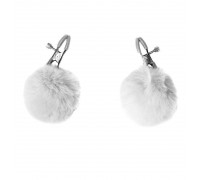 Зажимы на соски Angelic с белыми меховыми шариками