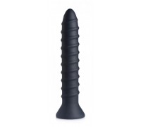 Черный спиралевидный вибромассажер Power Screw 10X Spiral Silicone Vibrator - 20,3 см.