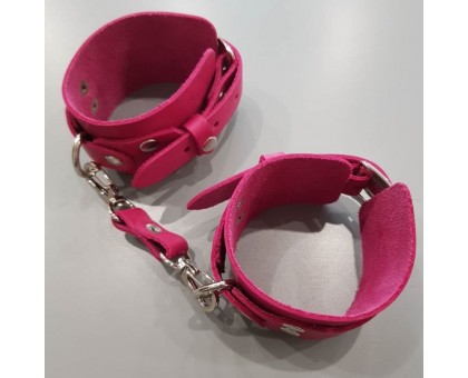 Розовые кожаные наручники