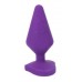 Фиолетовая коническая анальная пробка с сердечком-ограничителем - 10 см.