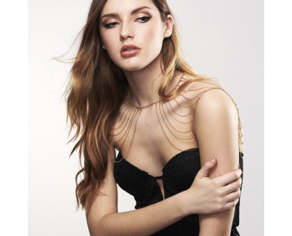 Золотистое украшение на плечи Magnifique Metallic Chain Shoulders   Back Jewelry
