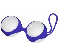 Белые стеклянные вагинальные шарики Ben Wa Large в синей оболочке