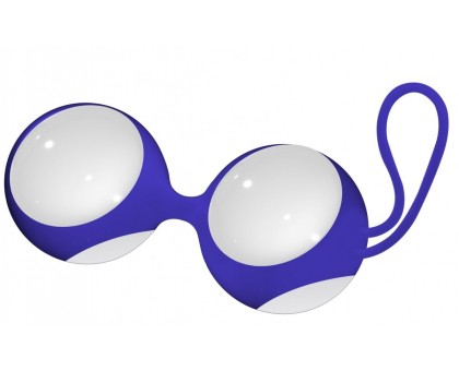 Белые стеклянные вагинальные шарики Ben Wa Large в синей оболочке