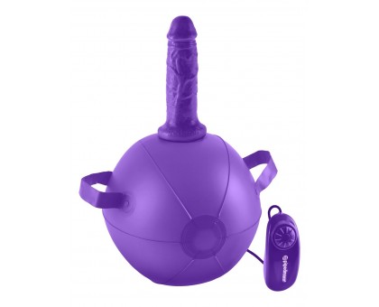 Фиолетовый надувной мяч с вибронасадкой Vibrating Mini Sex Ball - 15,2 см.