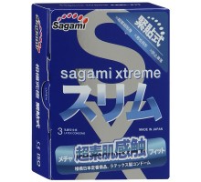 Розовые презервативы Sagami Xtreme Feel Fit 3D - 3 шт.