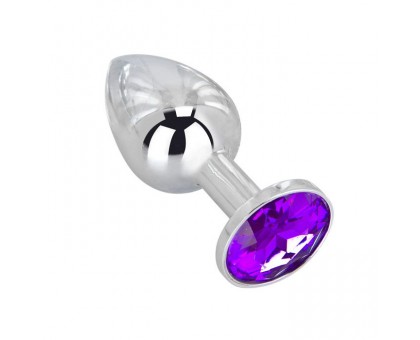 Мини-плаг из стали с фиолетовым кристаллом Violet Dream - 6,5 см.