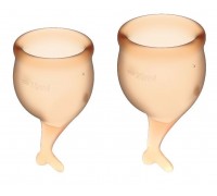 Набор оранжевых менструальных чаш Feel secure Menstrual Cup