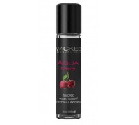 Лубрикант на водной основе WICKED AQUA Cherry с ароматом вишни - 30 мл.