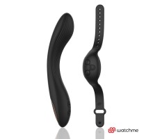 Черный вибратор с пультом-часами Anne s Desire Curve G-Spot Vibe Wireless Watchme - 20,5 см.