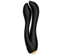 Черный анально-вагинальный вибратор Gofinger - 17,5 см.