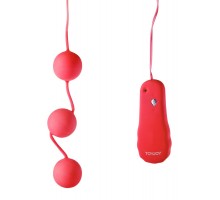 Красные вагинальные шарики с вибрацией POWER BALLS 
