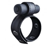 Утяжка на пенис с виброэлементом Leather Cock Ring