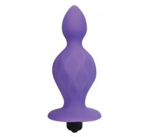 Фиолетовая коническая анальная вибровтулка - 10 см.