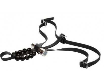 Черные стимулирующие трусики с вибрацией Lovers Thong with Pleasure Beads
