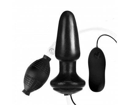 Надувная вибрирующая анальная пробка  Inflatable Vibrating Butt Plug - 10,2 см.