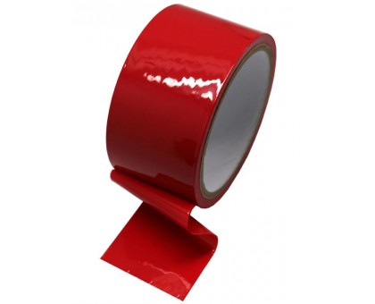 Красный скотч для бондажа - 17 м.