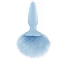 Голубая анальная пробка с голубым хвостиком Bunny Tails Blue