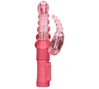 Розовый вибратор-кролик Rotating Bubbles - 23,2 см.