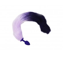 Фиолетовая анальная пробка с длинным красивым хвостом