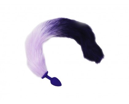 Фиолетовая анальная пробка с длинным красивым хвостом