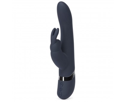 Тёмно-синий вибратор Oh My USB Rechargeable Rabbit Vibrator - 25,4 см.