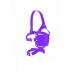 Фиолетовый кожаный кляп Leather Mouth Gag