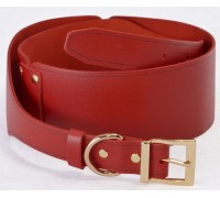 Ремень из натуральной кожи красного цвета - размер XS