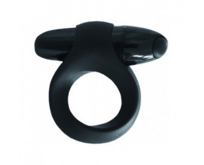 Чёрное эрекционное кольцо с виброэлементом MOJO BATEAU