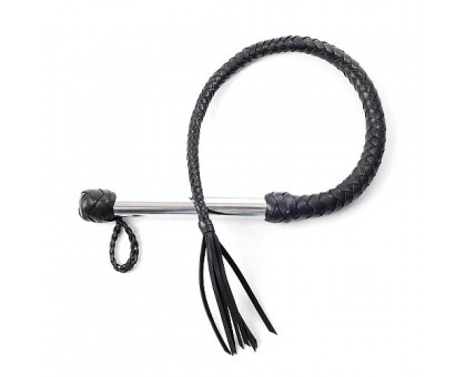 Чёрная плеть с хромированной ручкой - 70 см.