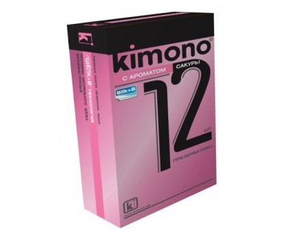 Презервативы KIMONO с ароматом сакуры - 12 шт.