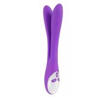 Фиолетовый сдвоенный вибратор Bendable Double Vibrator - 24,3 см.