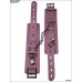 Розовые кожаные наручники с фиксацией