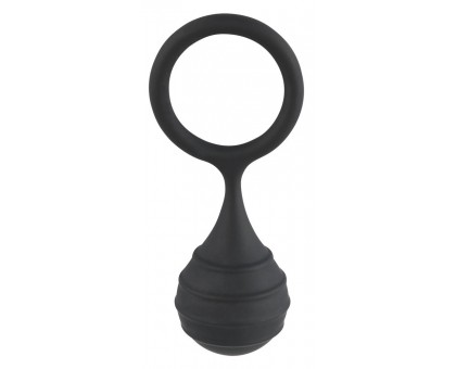 Черное силиконовое кольцо Cock ring   weight с утяжелением