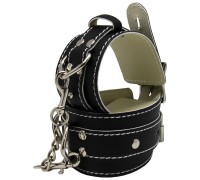 Черные регулируемые наручники с фиксацией на карабинах