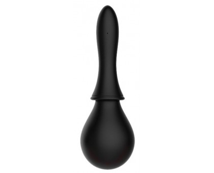 Чёрный силиконовый конический анальный душ