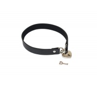 Черный ошейник Utopia с замком и ключиком