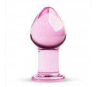 Розовая стеклянная пробка Glass Buttplug No.27 - 8,5 см.