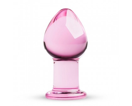 Розовая стеклянная пробка Glass Buttplug No.27 - 8,5 см.