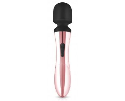 Черно-розовый вибромассажер Nouveau Curve Massager - 21 см.