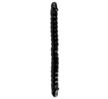 Черный двухголовый фаллоимитатор Basix Rubber Works 18  - 45 см.
