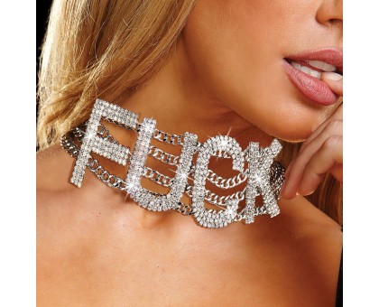 Широкий ошейник с надписью  FUCK  Choker