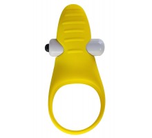 Желтое эрекционное виброкольцо Banana Ring